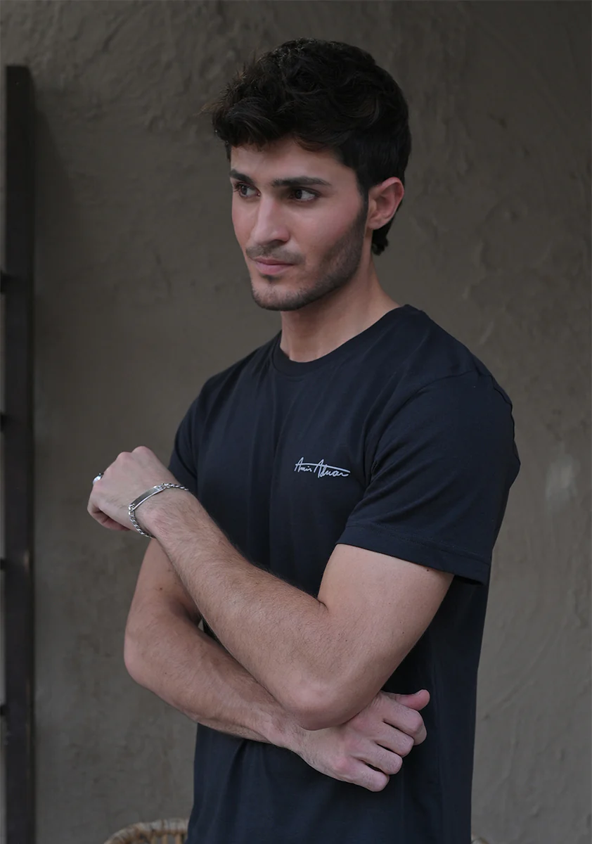 Jersey Round Neck Black  T-Shirt - Image 4