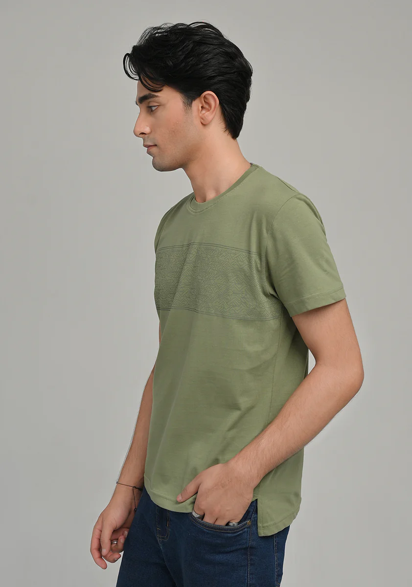 Jersey Round Neck Cuban Green T-Shirt - Image 4