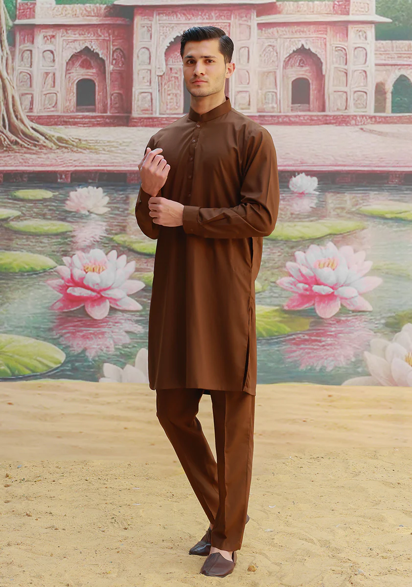 Poly Viscose Maluki Desert Palm Slim Fit Suit - Image 3