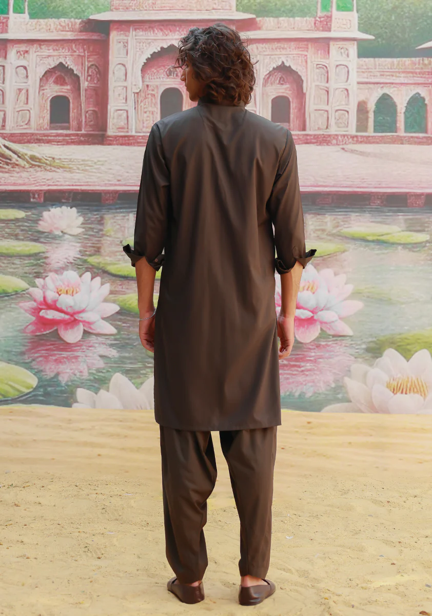 Poly Viscose Maluki Forest Night  Slim Fit Suit - Image 5