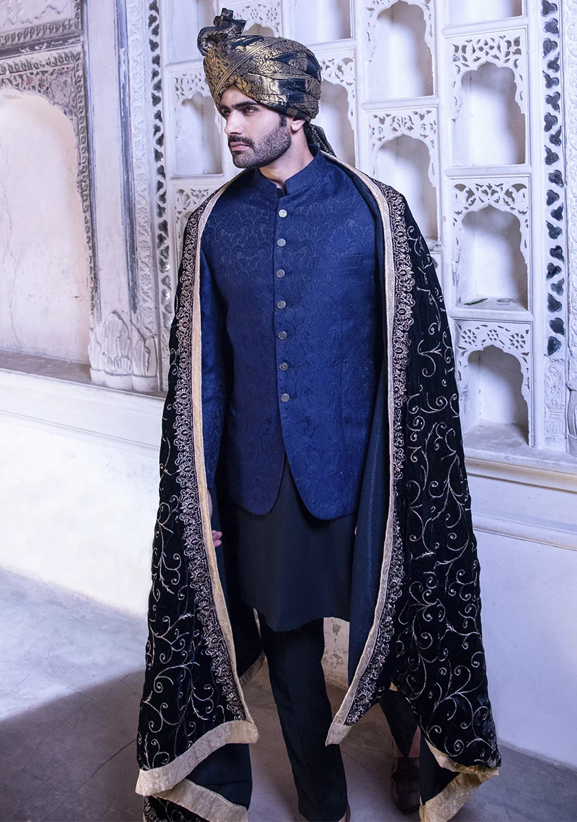 Outer Space Traditional Jamawar Jacket - Image 3