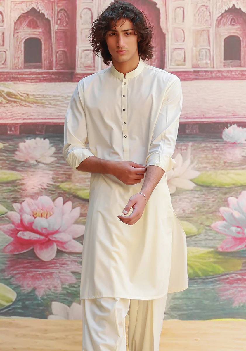 Poly Viscose  Vanilla Ice Slim Fit Suit - Image 3