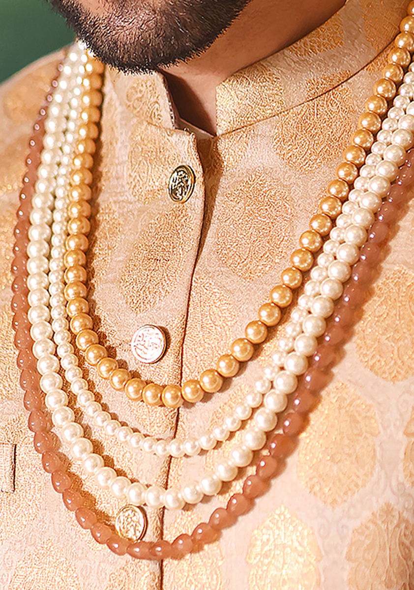 Traditional Pearls Cream Necklace - Image 3