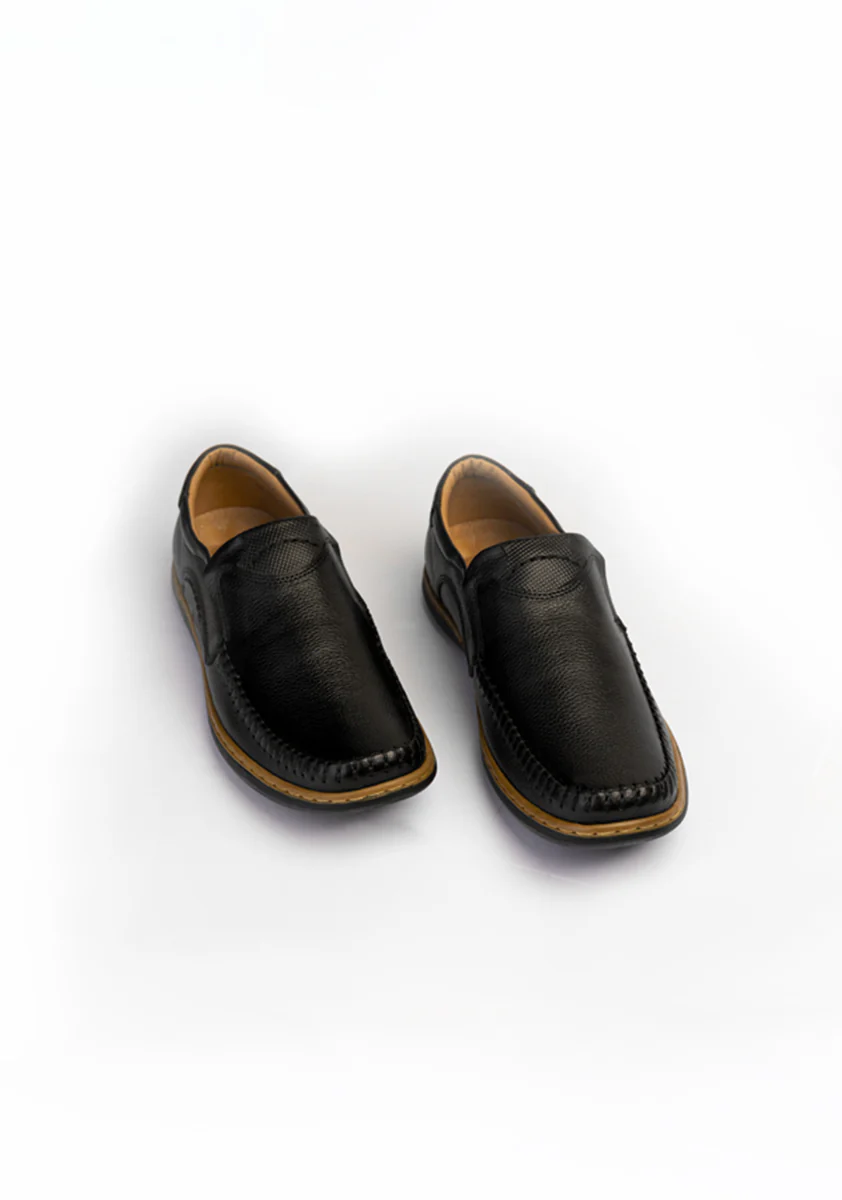 Men's Classic Leather Black Shoes - Image 3