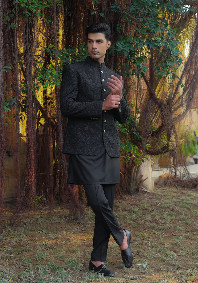 Premium Georgette Pirat Black Traditional Jacket - Image 5