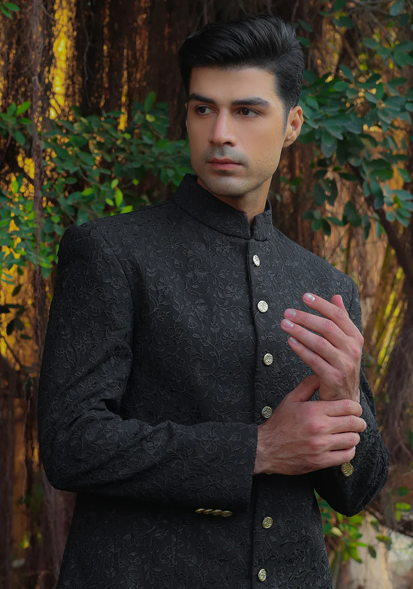 Premium Georgette Pirat Black Traditional Jacket - Image 6