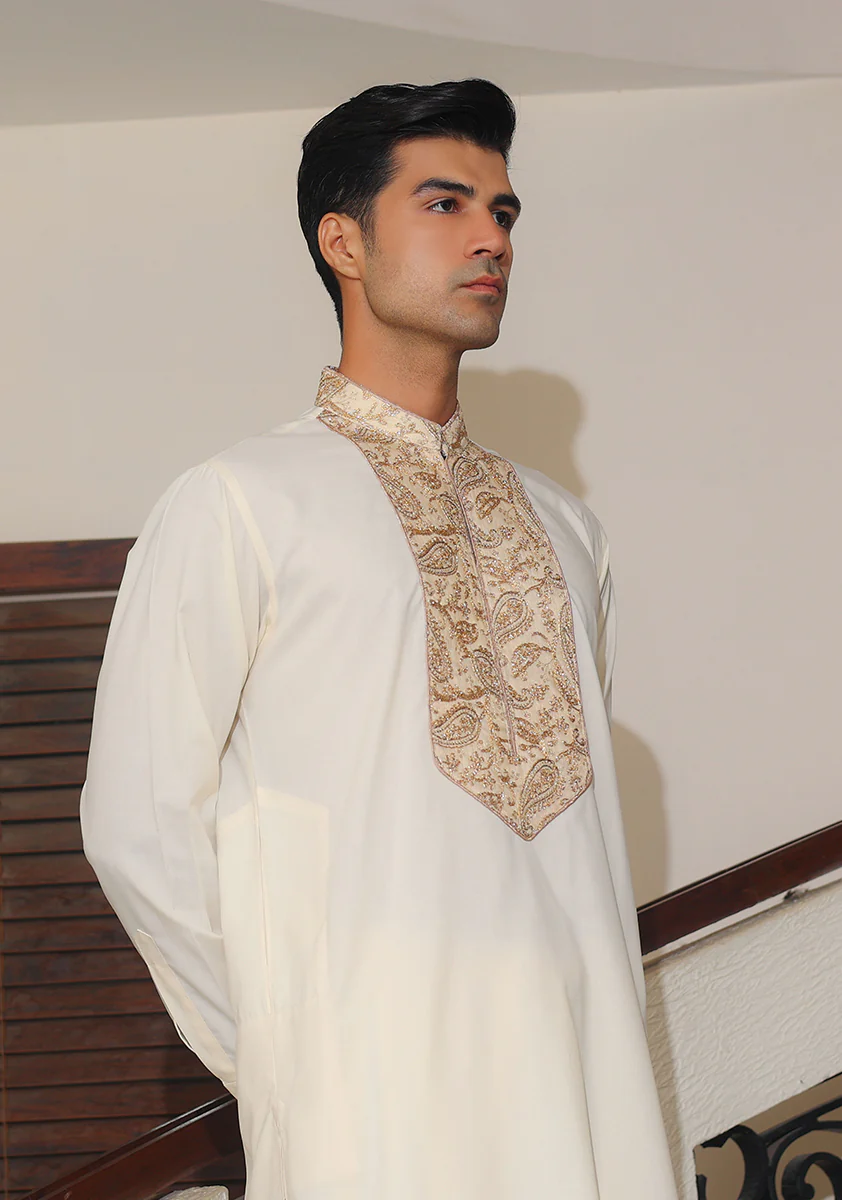 Premium Poly Viscose Vanilla Ice  Embroidered  Suit - Image 3