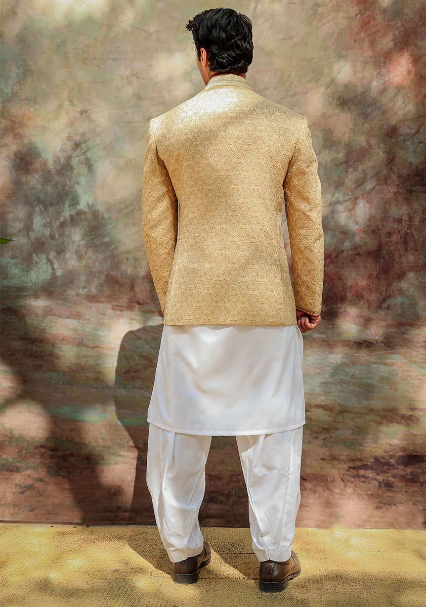 Premium Satin New Wheat Traditional Jacket - Image 3
